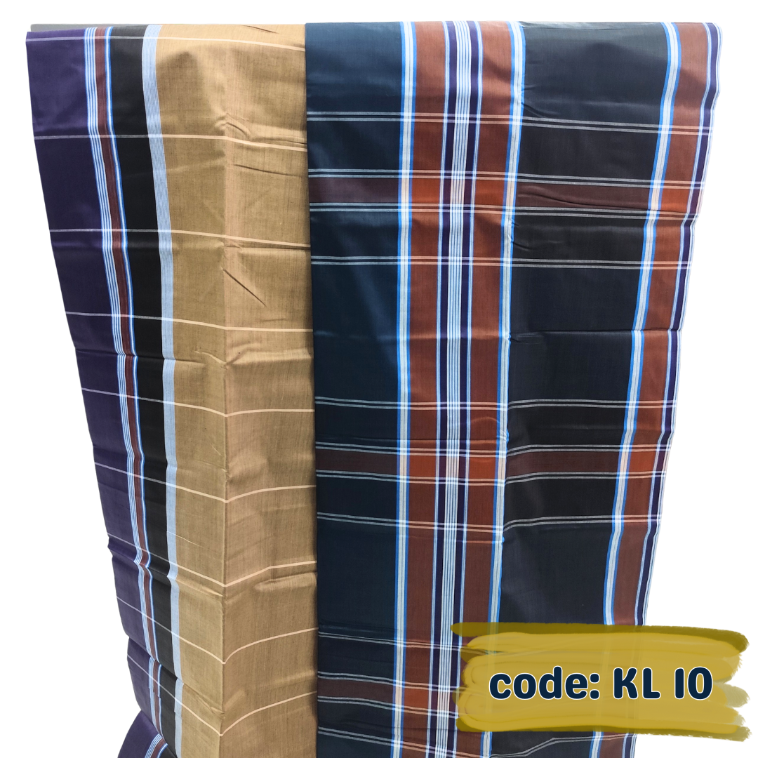 প্রিমিয়াম তাঁতের লুঙ্গি 2 পিস কম্ব (KL 10)